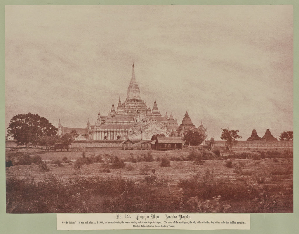 Capt. Linnaeus Tripe:No. 19. Pugahm Myo. Ananda Pagoda,16x12"(A3)Poster