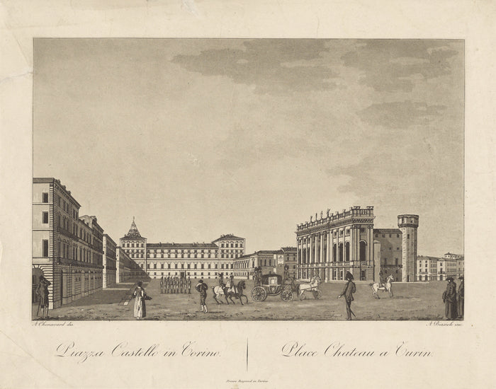 Angelo Biasioli:Piazza Castello in Turin,16x12