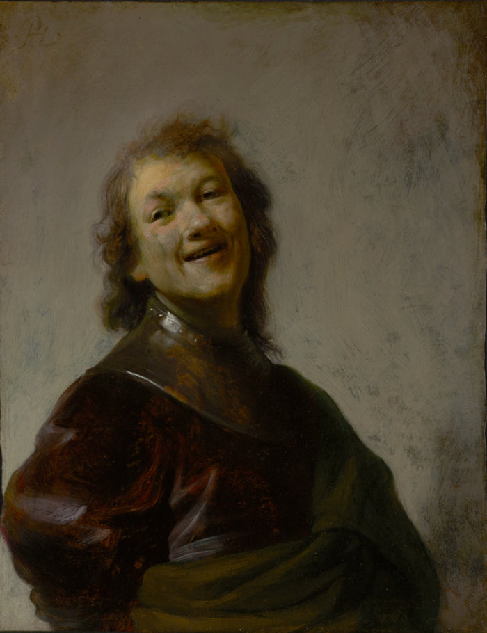 Rembrandt Harmensz. van Rijn:Rembrandt Laughing,16x12