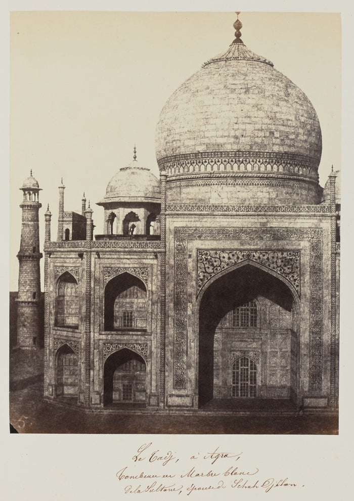 Baron Alexis de La Grange:Le Tadj, à Agra, Tombeau en marbr,16x12