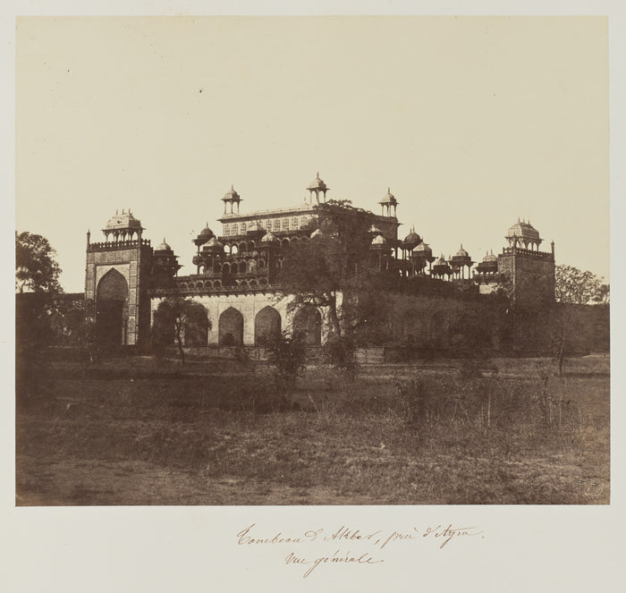 Baron Alexis de La Grange:Tombeau d'Akbar, près d'Agra, Vue,16x12