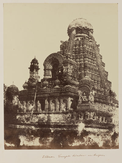 Baron Alexis de La Grange:Ellora, Temple hindou en brique,16x12"(A3)Poster