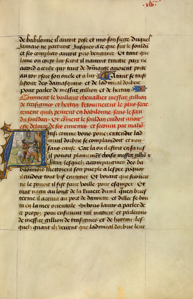 Lieven van Lathem:Initial A: Gillion and His Companion Herta,16x12"(A3)Poster