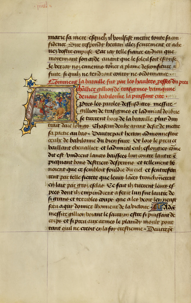 Lieven van Lathem:Initial A: Gillion Defeating the Army of t,16x12"(A3)Poster