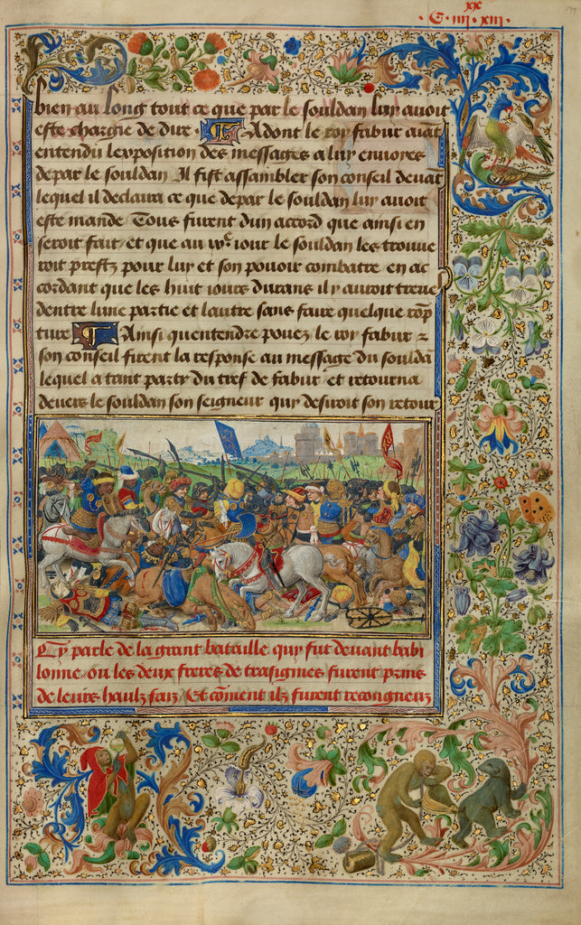 Lieven van Lathem:Gillion Defeating King Fabur during the Si,16x12"(A3)Poster