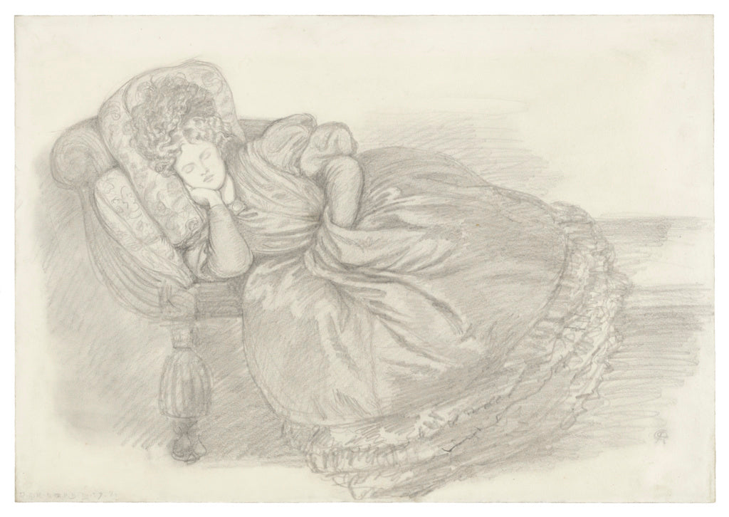 Dante Gabriel Rossetti:Study of Fanny Cornforth, asleep on a,16x12"(A3)Poster