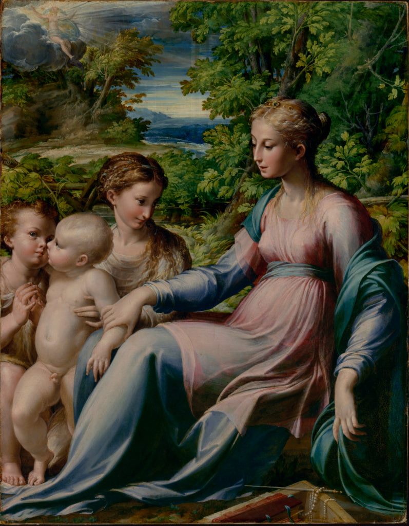 Parmigianino :Virgin and Child with Saint John the Baptist a,16x12"(A3)Poster