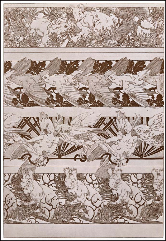 35 from the 'Documents Decoratifs" series, 1901 vintage artwork by Alphonse Mucha, 16x12" (A3 size) poster print