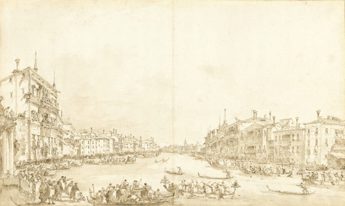 Francesco Guardi:A Regatta on the Grand Canal,16x12