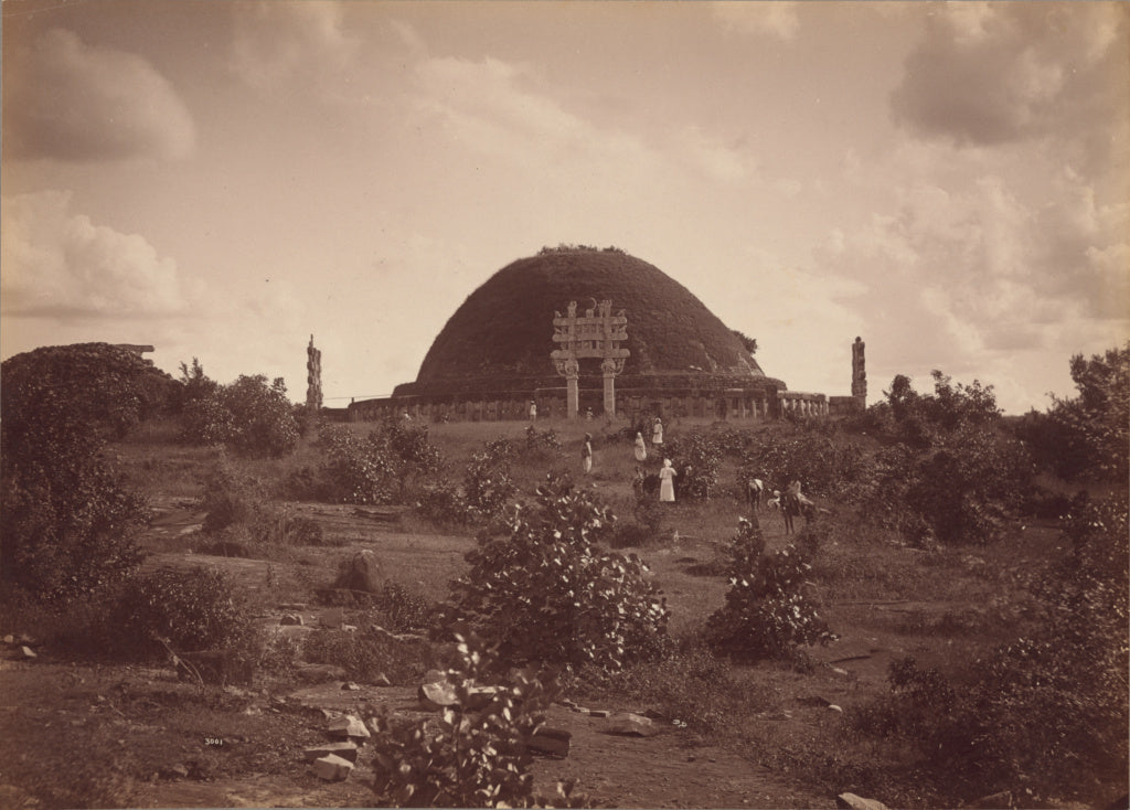 Lala Deen Dayal:General View of Sanchi Tope from North,16x12"(A3)Poster