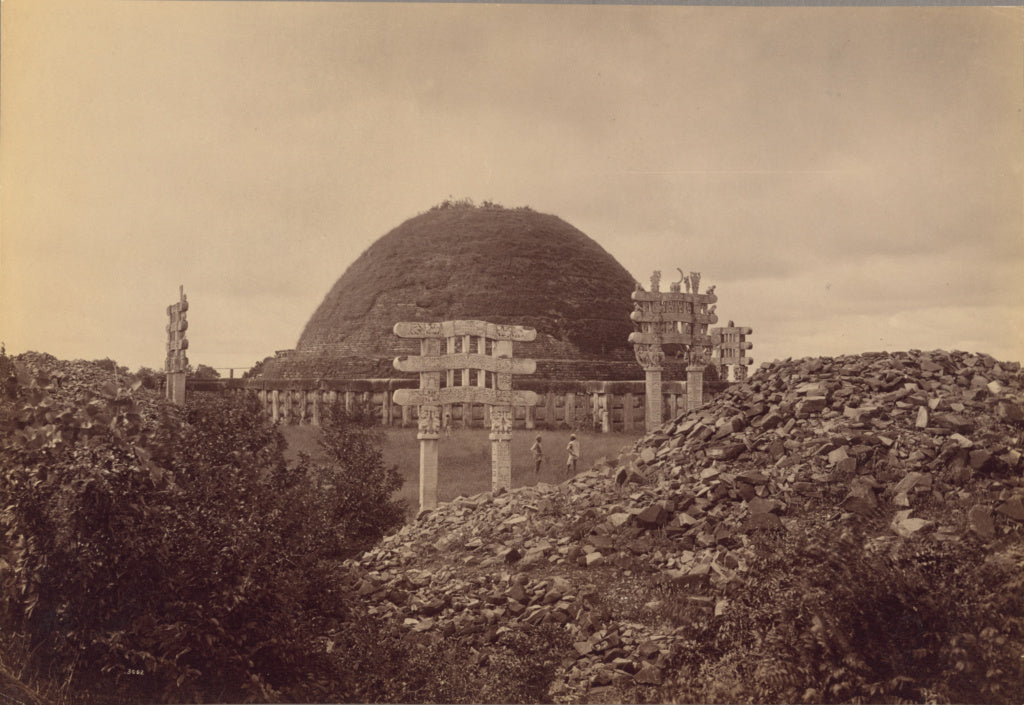 Lala Deen Dayal:General View of Sanchi Tope, Bhopal District,16x12"(A3)Poster