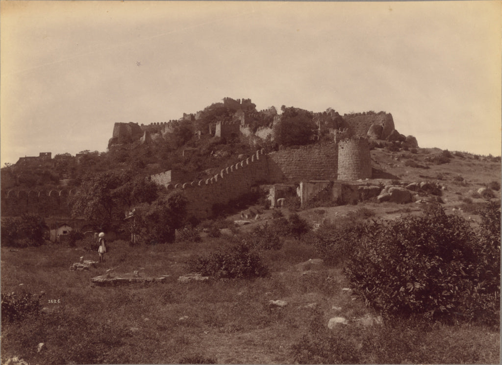 Lala Deen Dayal:Golconda Fort Near View,16x12"(A3)Poster