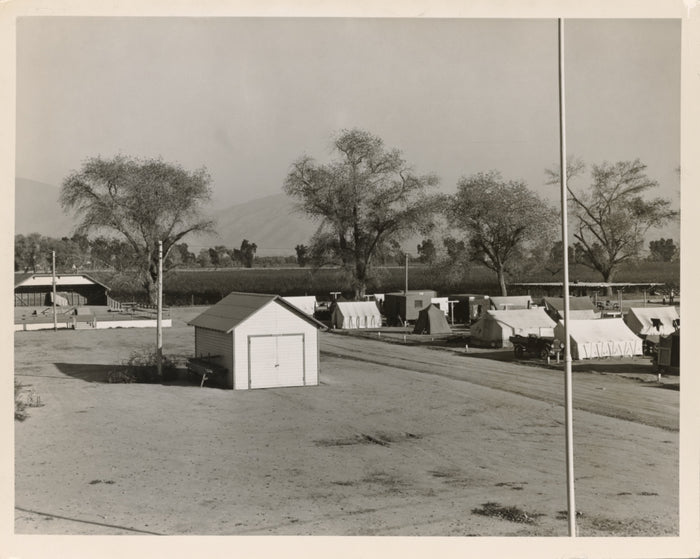 Dorothea Lange:View of Kern migrant camp, community center a,16x12