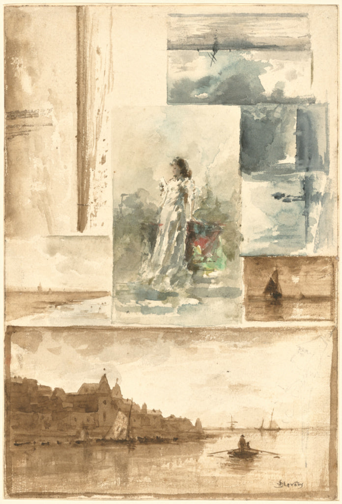 Alfred Stevens:A Trompe l’oeil Collage,16x12