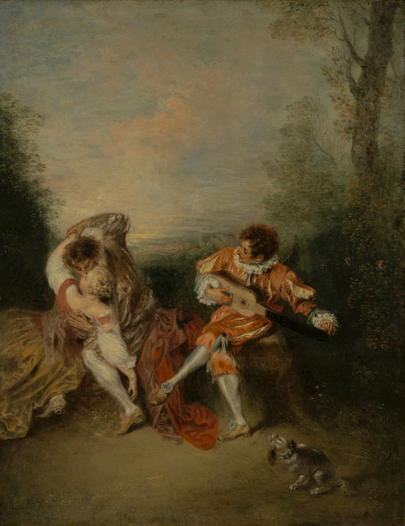 Jean-Antoine Watteau:La Surprise,16x12"(A3)Poster