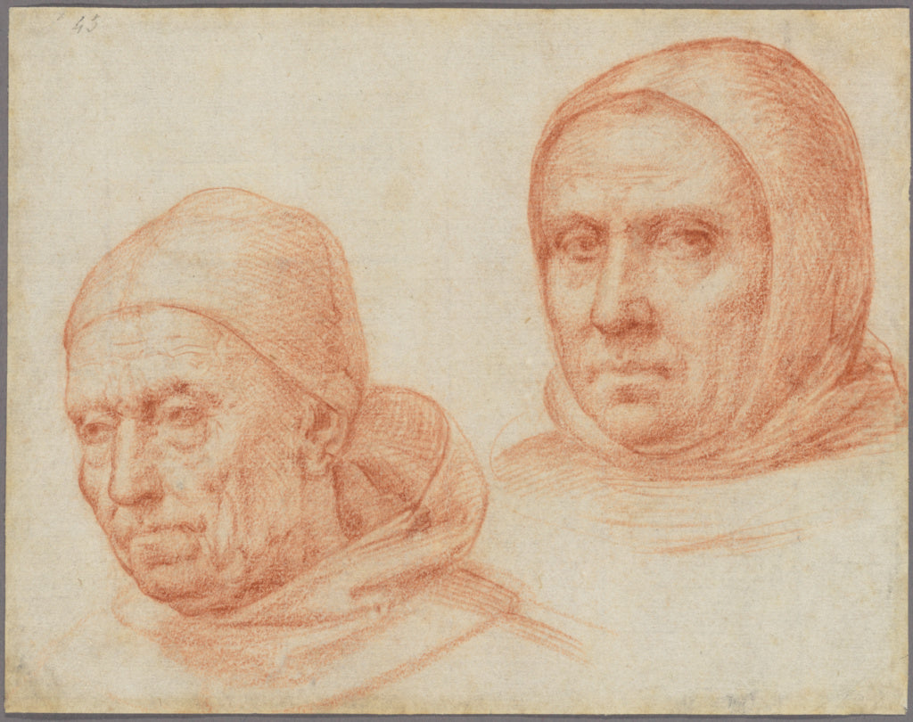 Fra Bartolommeo :Heads of Two Dominican Friars,16x12"(A3)Poster