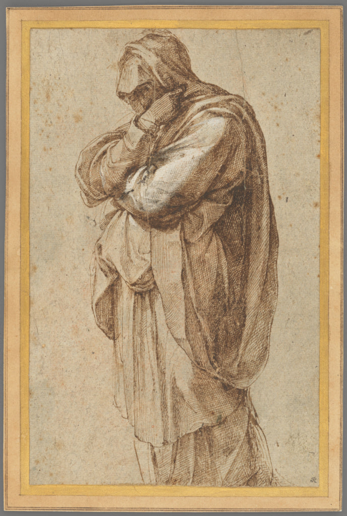 Michelangelo Buonarroti:Study of a Mourning Woman,16x12