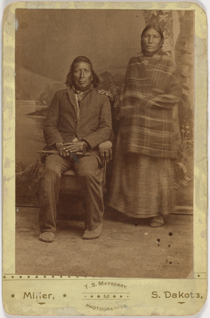 T.S. Mayberry:[Native American man and woman], Poster Print Wall Art