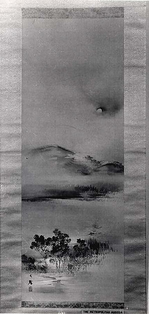 Landscape with the Moon 19th cent-Attributed to Shiokawa Bunri,  Poster Print Wall Art