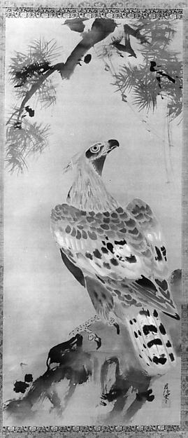 Eagle 17th–18th cent-Kano Chikanobu ,Japan ukiyo-e Period Image,  Poster Print Wall Art