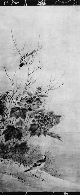 Birds and Flowers 16th cent-Attributed to Kano Yukinobu,Classic Ming China Image,  Poster Print Wall Art