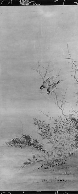 Rushes and Two Birds 16th cent-Kano Yukinobu,Classic Ming China Image,  Poster Print Wall Art