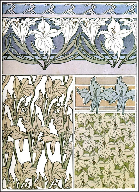 36 from the 'Documents Decoratifs" series, 1901 vintage artwork by Alphonse Mucha, 16x12" (A3 size) poster print