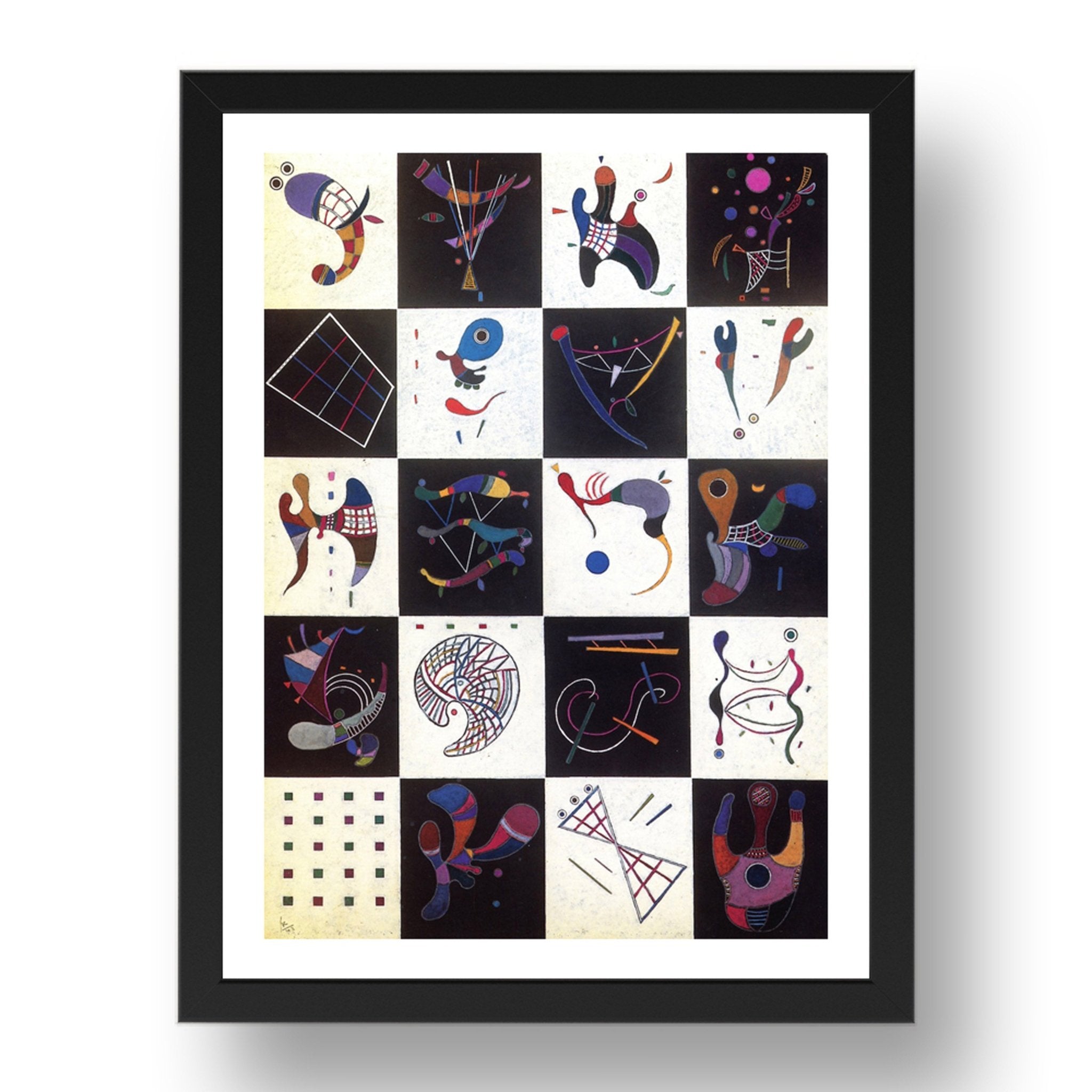 4 x 5 = 20 1943 by Wassily Kandinsky, 17x13" Frame