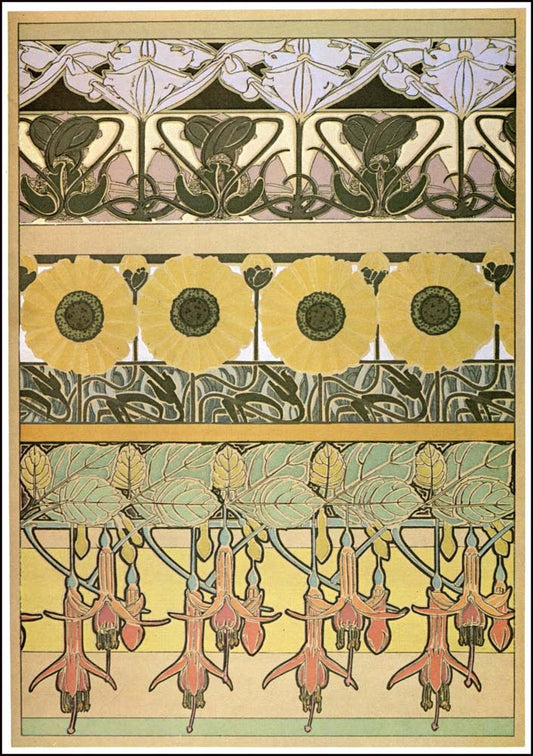 40 from the 'Documents Decoratifs" series, 1901 vintage artwork by Alphonse Mucha, 16x12" (A3 size) poster print
