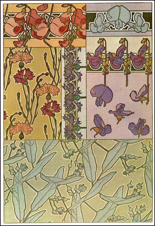 41 from the 'Documents Decoratifs" series, 1901 vintage artwork by Alphonse Mucha, 16x12" (A3 size) poster print