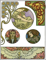 46 from the 'Documents Decoratifs" series, 1901 vintage artwork by Alphonse Mucha, 16x12" (A3 size) poster print