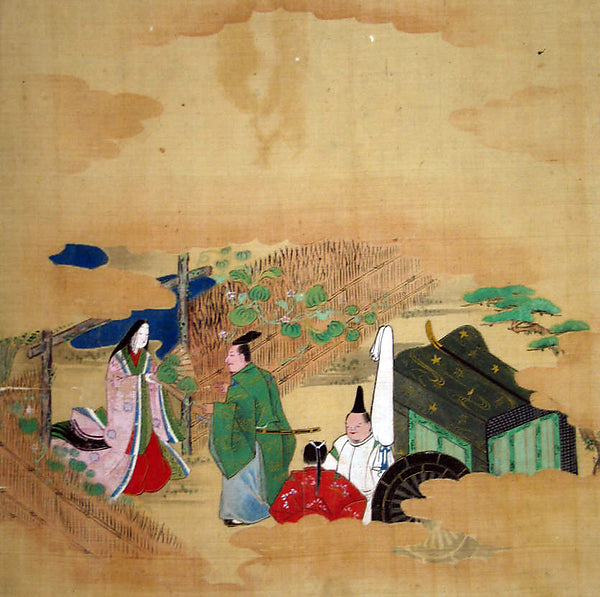 Scene from The Tale of Genji -  Chapter 4 "Evening Face" 17th ,Japan ukiyo-e Period Image,  Poster Print Wall Art