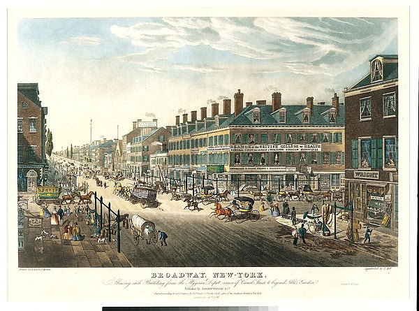 Broadway  New-York. Shewing [sic] Each Building from the Hygei,  Poster Print Wall Art