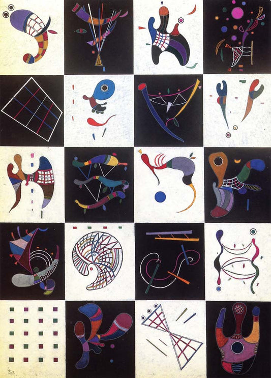 4 x 5 = 20 - 1943 by Wassily Kandinsky, 12x8"(A4) Poster Print