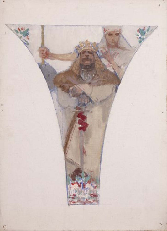 4study for Obneci Dum vintage artwork by Alphonse Mucha, 16x12" (A3 size) poster print