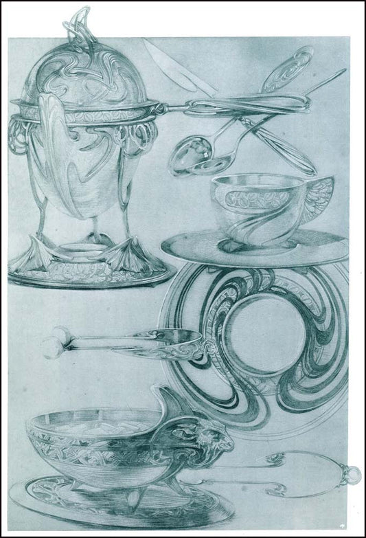 58 from the 'Documents Decoratifs" series, 1901 vintage artwork by Alphonse Mucha, 16x12" (A3 size) poster print