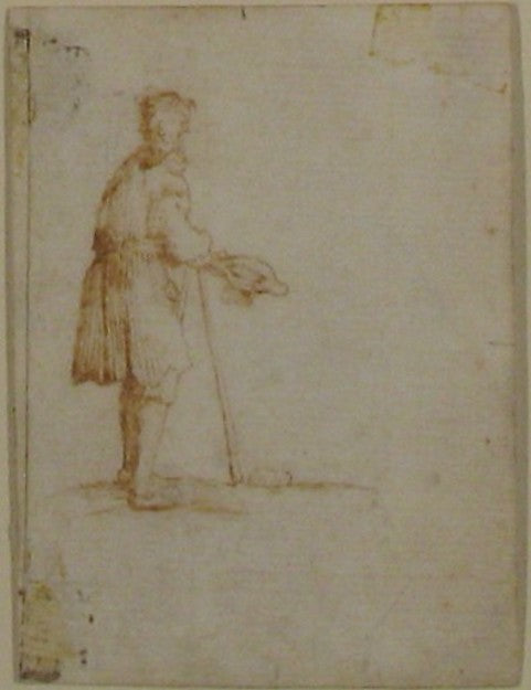 A Beggar Holding a Hat early 17th cent-After Jacques Callot,16x12"(A3) Poster