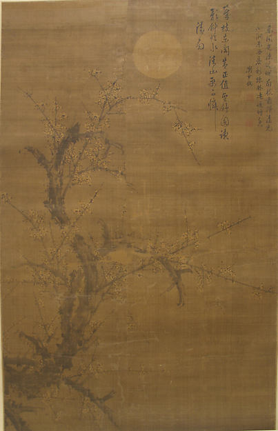 ,Flowering Plum in Moonlight and Snow 16th cen,16x12