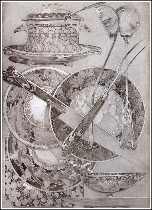 59 from the 'Documents Decoratifs" series, 1901 vintage artwork by Alphonse Mucha, 16x12" (A3 size) poster print