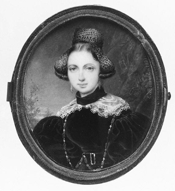 Étienne Bouchardy:Portrait of a Woman 1832-16x12"(A3) Poster