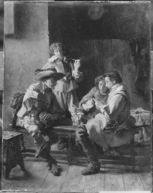 Ernest Meissonier:The Card Players 1863-16x12"(A3) Poster