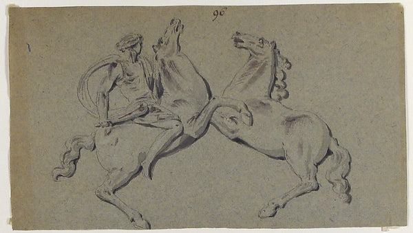 Rider and Horse in Battle Scene 18th cent-Anonymous,French,1,  Poster Print Wall Art