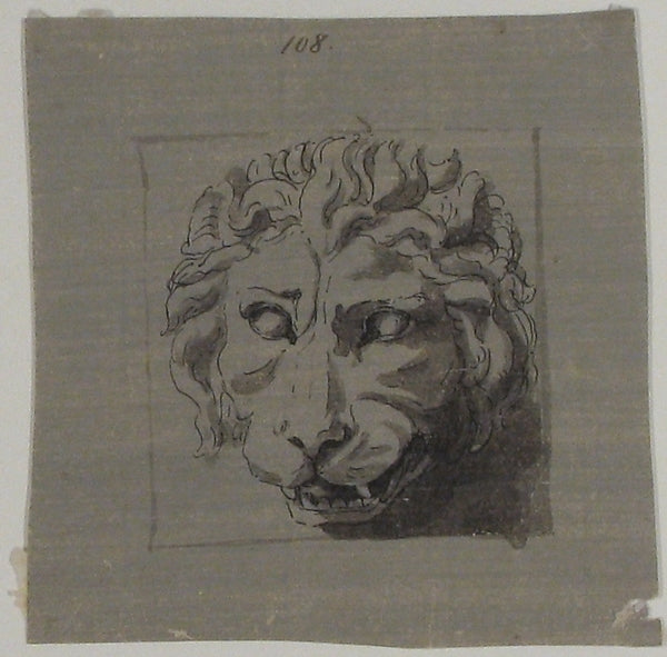 Design for a Lion's Head Relief c1825–50-Anonymous,French,19, Poster Print
