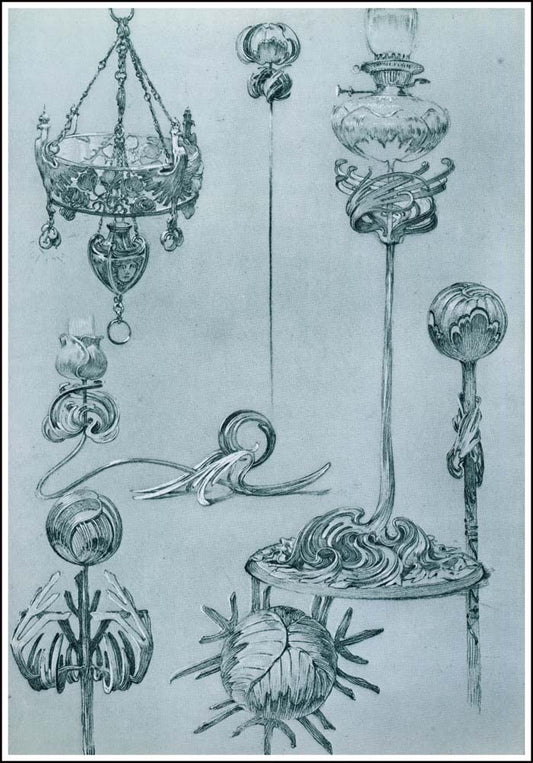 63 from the 'Documents Decoratifs" series, 1901 vintage artwork by Alphonse Mucha, 16x12" (A3 size) poster print