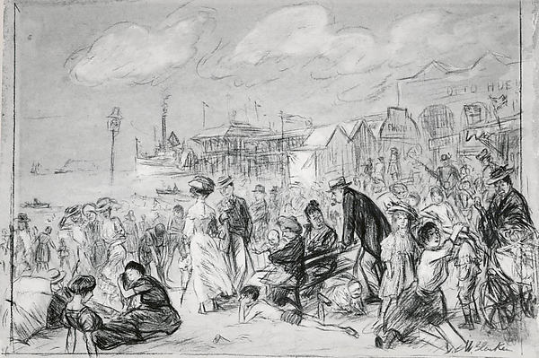Morning at Coney Island c1907–09-William James Glackens, Poster Print - Wall Art