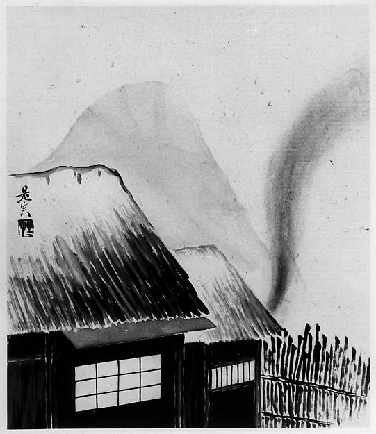Cottage and Mountains 19th cent-Shibata Zeshin,  Poster Print