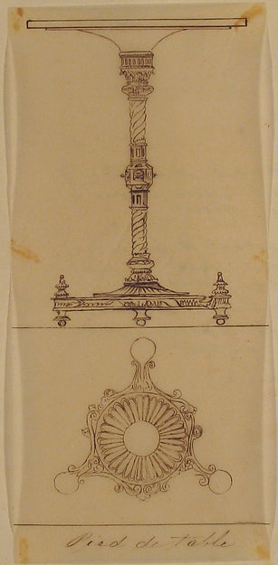 Designs for a Table and a Table Base 19th cent-Anonymous,Fren, Poster Print