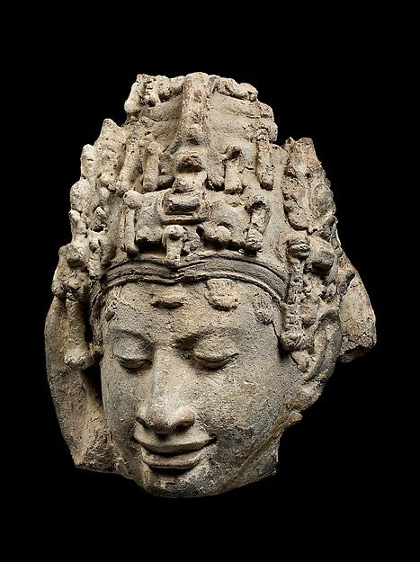 Head of a Crowned Bodhisattva first half of the 7th cent,16x12"(A3)Poster