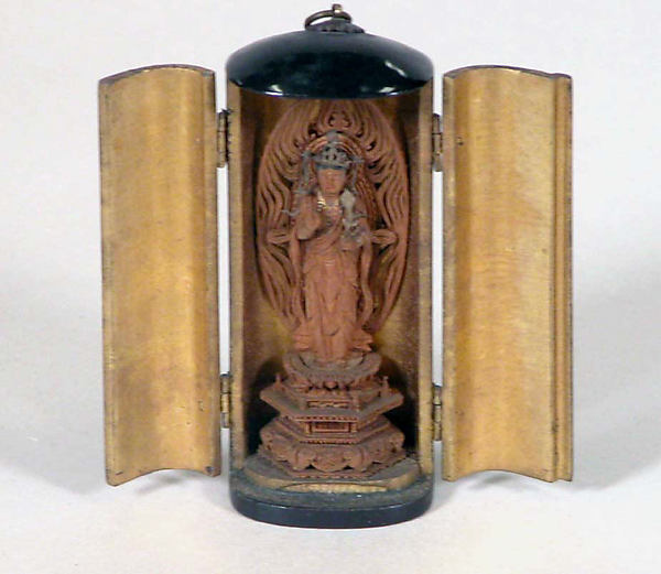Traveller's Shrine with Figure of Sh? Kannon 19th cent,  Poster Print Wall Art