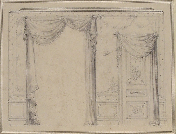 Design for Wall Treatment with Window and Door 19th cent-Charl,16x12